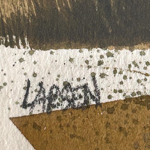 Fran Larsen Framed Watercoloor w Studio Labell - Picture 4 of 11